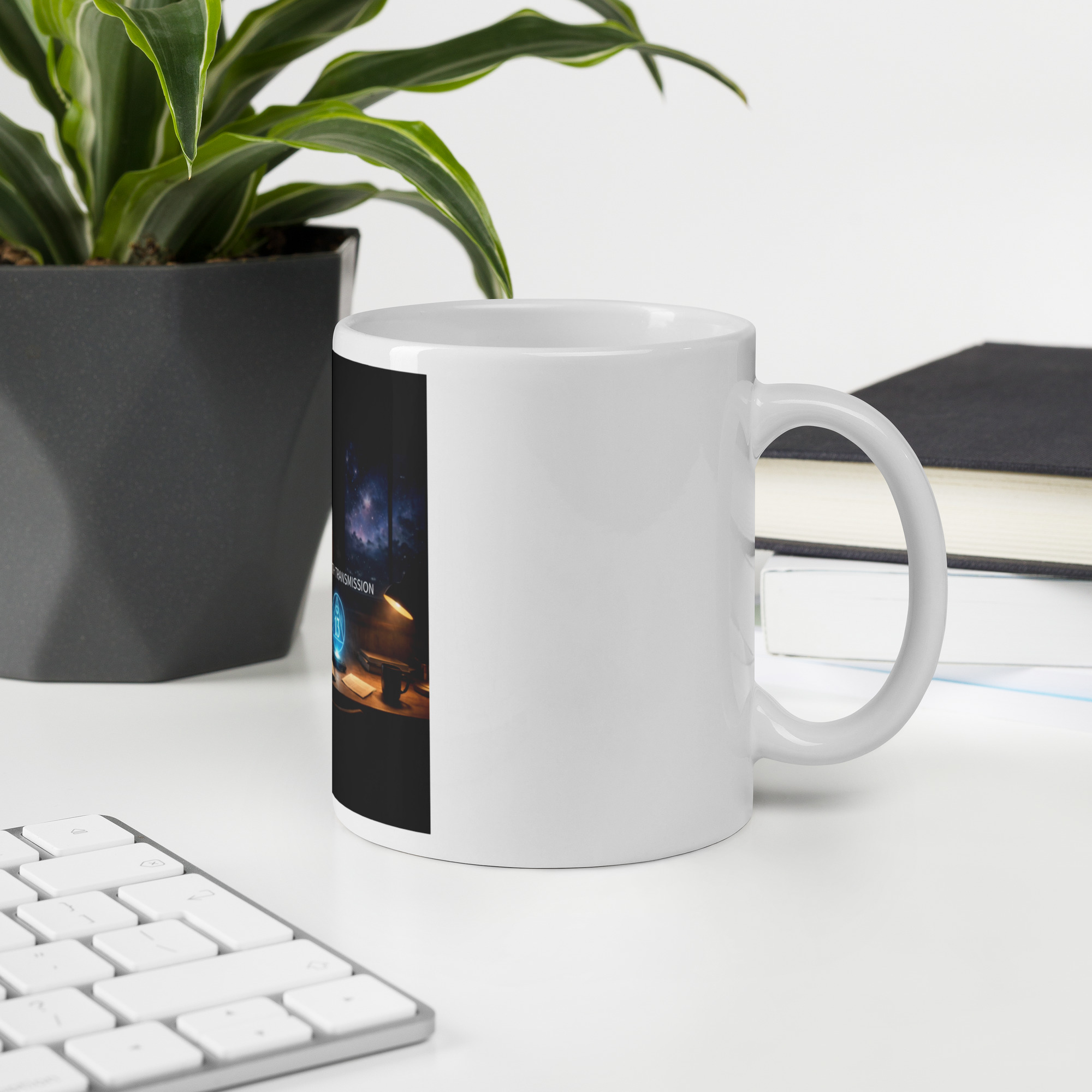 The 13th Transmission – White Glossy Logo Mug - Image 3